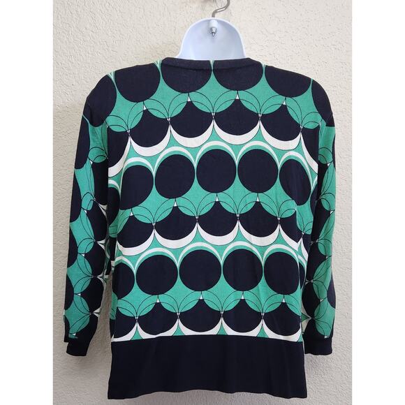 VTG Peter Nygard Green Blue White Button Up Cardigan Sweater Large Lightweight - Picture 3 of 5